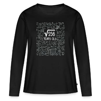 Racine carrée de 256 - 16e anniversaire de Geek Design - T-shirt manches longues Premium bio Femme - noir - Devant - Julia (174cm)