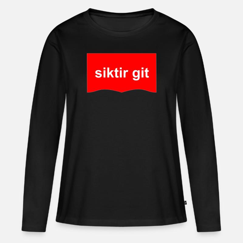 siktir git - Frauen Premium Bio Langarmshirt - Schwarz