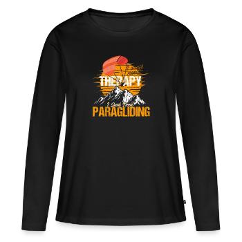 Paragliding Paraglider Gleitschirmfliegen Geschenk - Frauen Premium Bio Langarmshirt - Schwarz - Vorne - Julia (174cm)