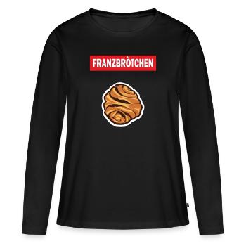 Franzbrötchen Hamburg Souvenir Bäcker Geschenkidee - Frauen Premium Bio Langarmshirt - Schwarz - Vorne - Julia (174cm)