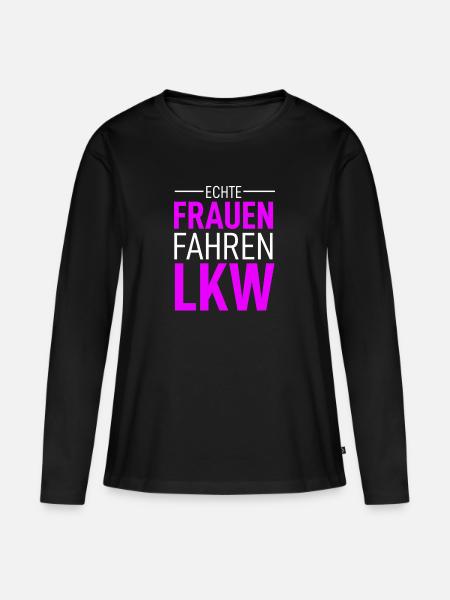 Trucker - Frauen Premium Bio Langarmshirt - Schwarz