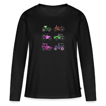 Trecker Kids Tractors Agricultural Machinery Gift - Women's Premium Organic Long Sleeve Shirt - black - Front - Julia (174cm)