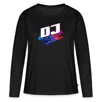 DJ DJ Disco Deejay Turntable cadeau - T-shirt manches longues Premium bio Femme - noir - Devant - Julia (174cm)
