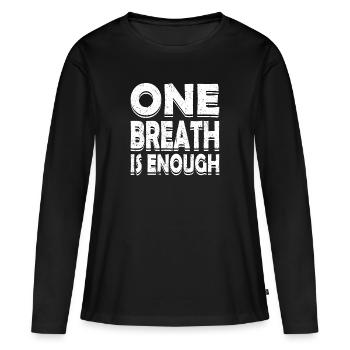 One breath is enough pour Les Plongeurs Freediver & Apnée - T-shirt manches longues Premium bio Femme - noir - Devant - Julia (174cm)