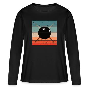 Snooker Pool & Billard Retro Vintage Style - Frauen Premium Bio Langarmshirt - Schwarz - Vorne - Julia (174cm)