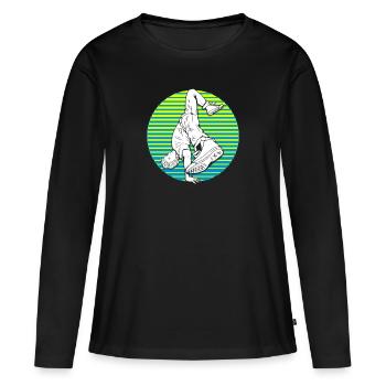 Breakdance Breakdancer Cadeau de silhouette - T-shirt manches longues Premium bio Femme - noir - Devant - Julia (174cm)