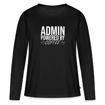 "Admin Coffee | Admin" - Women's Premium Organic Long Sleeve Shirt - black - Front - Julia (174cm)