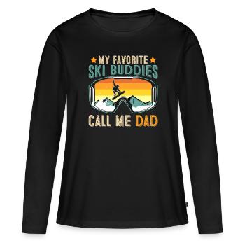 Ski Buddies Appelez-moi Papa Vintage - T-shirt manches longues Premium bio Femme - noir - Devant - Julia (174cm)