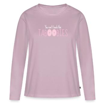 Titten Spruch Busen Tabu Möpse Verbot Taboobies - Frauen Premium Bio Langarmshirt - Altrosa - Vorne - Julia (174cm)