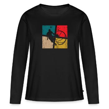 Ball Liebe Basketball Perfekter Teamplayer - Frauen Premium Bio Langarmshirt - Schwarz - Vorne - Julia (174cm)