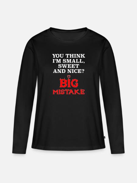 lustiger Big Mistake Spruch - Frauen Premium Bio Langarmshirt - Schwarz