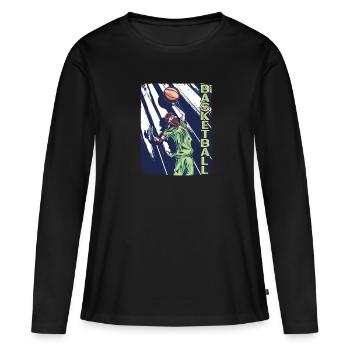 Ball Liebe Basketball Perfekter Teamplayer - Frauen Premium Bio Langarmshirt - Schwarz - Vorne - Julia (174cm)