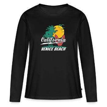70s 80s In The California City of Venice Beach - Women's Premium Organic Long Sleeve Shirt - black - Front - Julia (174cm)