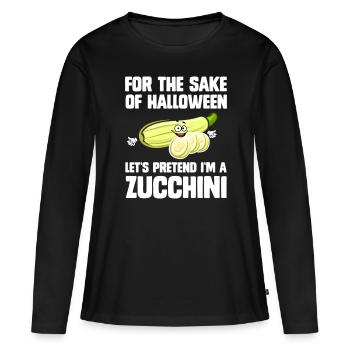 Pour l’amour d’Halloween, faisons semblant - T-shirt manches longues Premium bio Femme - noir - Devant - Julia (174cm)