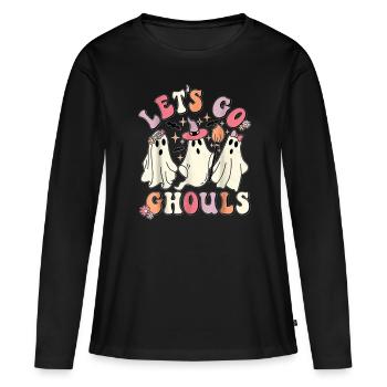 Let’s Go Ghouls - T-shirt manches longues Premium bio Femme - noir - Devant - Julia (174cm)