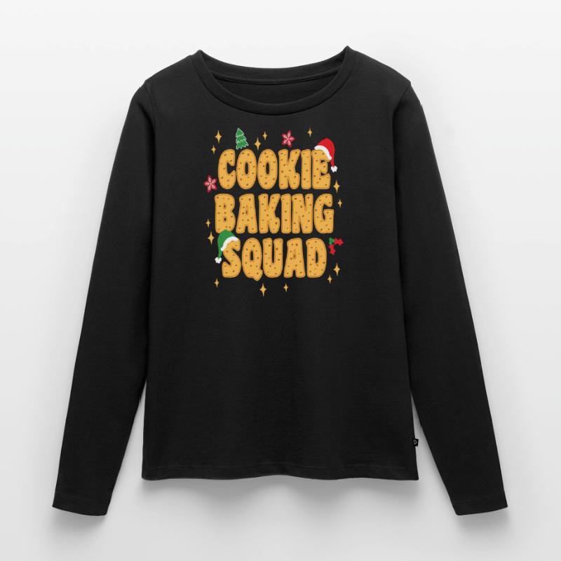 Escouade de cuisson de biscuits Noël T-shirt manches longues Premium bio Femme