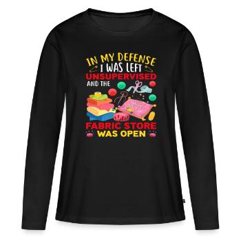 Funny Quilting Gift - Frauen Premium Bio Langarmshirt - Schwarz - Vorne - Julia (174cm)