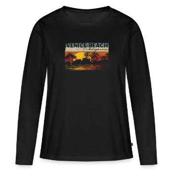 70s 80s In The California City of Venice Beach - Women's Premium Organic Long Sleeve Shirt - black - Front - Julia (174cm)