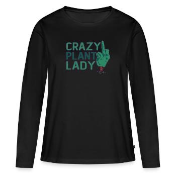 Embrace your love of plants Crazy Plant - Women's Premium Organic Long Sleeve Shirt - black - Front - Julia (174cm)