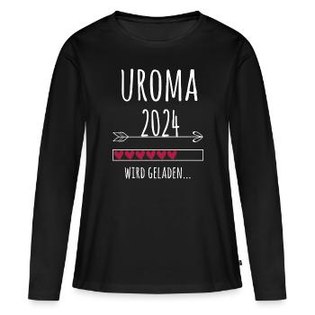 werdende Uroma 2024 Schwangerschaft Uromi Geschenk - Frauen Premium Bio Langarmshirt - Schwarz - Vorne - Julia (174cm)