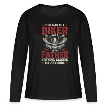 Motorrad Vater - Frauen Premium Bio Langarmshirt - Schwarz - Vorne - Julia (174cm)