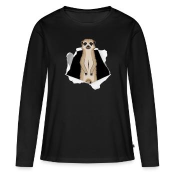 Paresseux épidémie carton cadeau mignon - T-shirt manches longues Premium bio Femme - noir - Devant - Julia (174cm)
