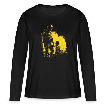 Veteran Day Dad Opa Veteranen - Frauen Premium Bio Langarmshirt - Schwarz - Vorne - Julia (174cm)