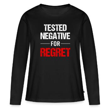 Regret - Doctrine de la Vie - T-shirt manches longues Premium bio Femme - noir - Devant - Julia (174cm)