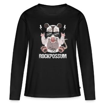Opossum Rock pure fraîcheur - T-shirt manches longues Premium bio Femme - noir - Devant - Julia (174cm)