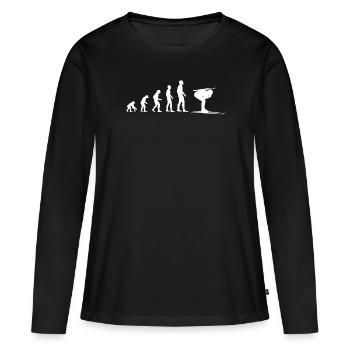 Evolution Biathlon-Athlet - Frauen Premium Bio Langarmshirt - Schwarz - Vorne - Julia (174cm)