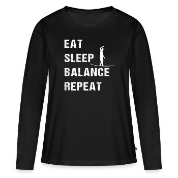 Maîtriser l’équilibre du quotidien - T-shirt manches longues Premium bio Femme - noir - Devant - Julia (174cm)