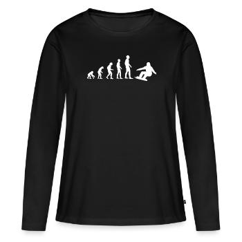 Board Evolution - Cadeau - T-shirt manches longues Premium bio Femme - noir - Devant - Julia (174cm)