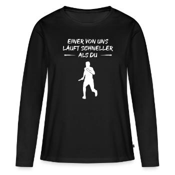 Défi de coureur rapide - T-shirt manches longues Premium bio Femme - noir - Devant - Julia (174cm)