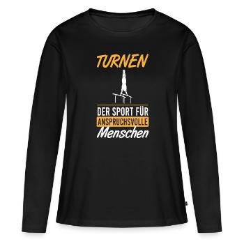 L’élégance sophistiquée de la gymnastique - T-shirt manches longues Premium bio Femme - noir - Devant - Julia (174cm)