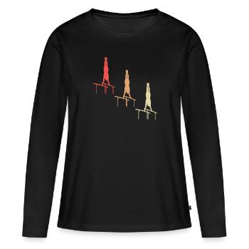 Élégance de gymnastique colorée - T-shirt manches longues Premium bio Femme - noir - Devant - Julia (174cm)