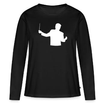 L’éloquence du chef d’orchestre - Cadeau pour les maestros - T-shirt manches longues Premium bio Femme - noir - Devant - Julia (174cm)