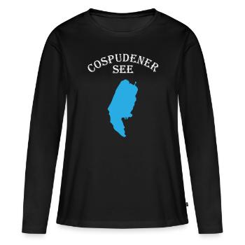 Le lac de Cospuden, une station balnéaire naturelle et idyllique - T-shirt manches longues Premium bio Femme - noir - Devant - Julia (174cm)