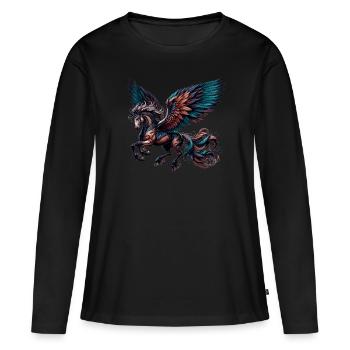 Mythical Horse with Wings An Animal Horse - Women's Premium Organic Long Sleeve Shirt - black - Front - Julia (174cm)