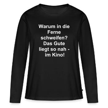 L’amour du cinéma local - T-shirt manches longues Premium bio Femme - noir - Devant - Julia (174cm)