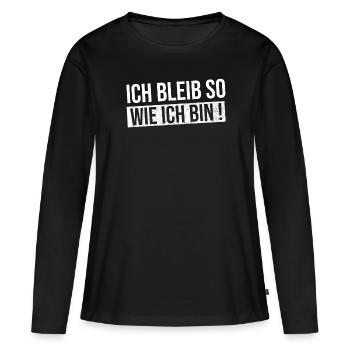 Je resterai comme je suis - T-shirt manches longues Premium bio Femme - noir - Devant - Julia (174cm)