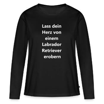 Liebesbeweis für Hundefreunde - Frauen Premium Bio Langarmshirt - Schwarz - Vorne - Julia (174cm)