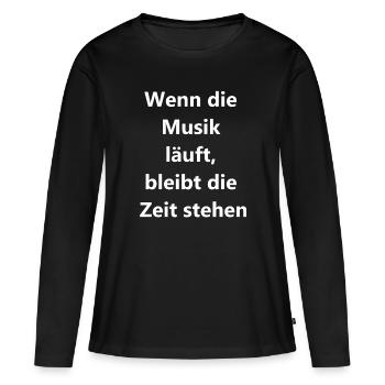 Zeitlos Geschenk - Frauen Premium Bio Langarmshirt - Schwarz - Vorne - Julia (174cm)