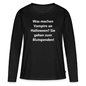Blutiges Geschenkset - Frauen Premium Bio Langarmshirt - Schwarz - Vorne - Julia (174cm)