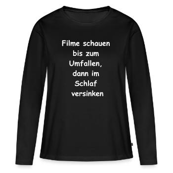 Schlaflos Geschenk - Frauen Premium Bio Langarmshirt - Schwarz - Vorne - Julia (174cm)