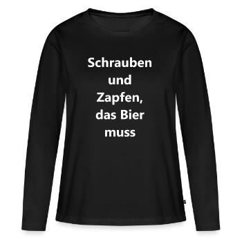 Personalized Workshop Gift - Women's Premium Organic Long Sleeve Shirt - black - Front - Julia (174cm)