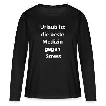 Sommerurlaub Geschenk - Frauen Premium Bio Langarmshirt - Schwarz - Vorne - Julia (174cm)