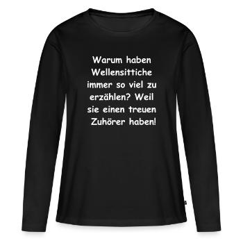 Der perfekte Geschenk-Begleiter - Frauen Premium Bio Langarmshirt - Schwarz - Vorne - Julia (174cm)