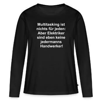 Cadeau multitâche d’électricien - T-shirt manches longues Premium bio Femme - noir - Devant - Julia (174cm)