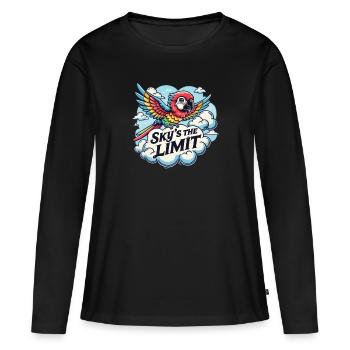 Possibilités illimitées Sky’s The Limit Bird - T-shirt manches longues Premium bio Femme - noir - Devant - Julia (174cm)