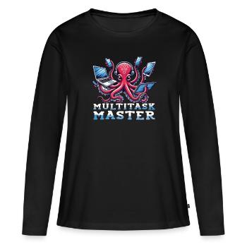 Des compétences exceptionnelles avec nos - T-shirt manches longues Premium bio Femme - noir - Devant - Julia (174cm)